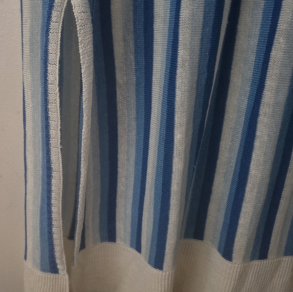 ZARA BLUE & CREAM V NECK Beach Cover up Sz S NWOT - Picture 6 of 8